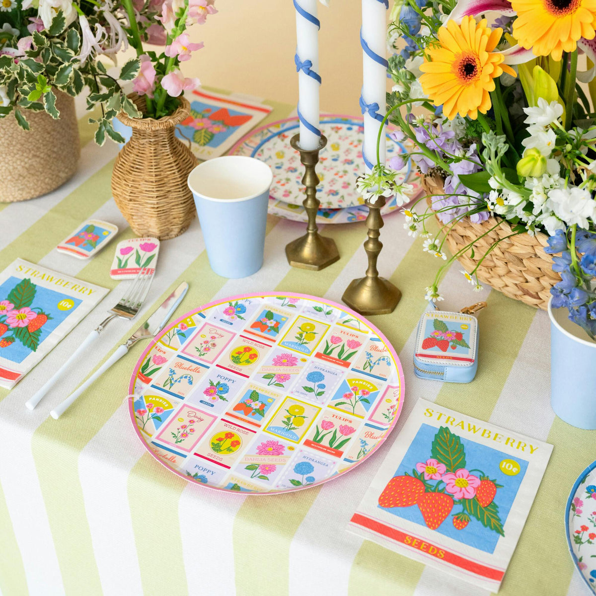 In Bloom Seed Packet Dinner Plates