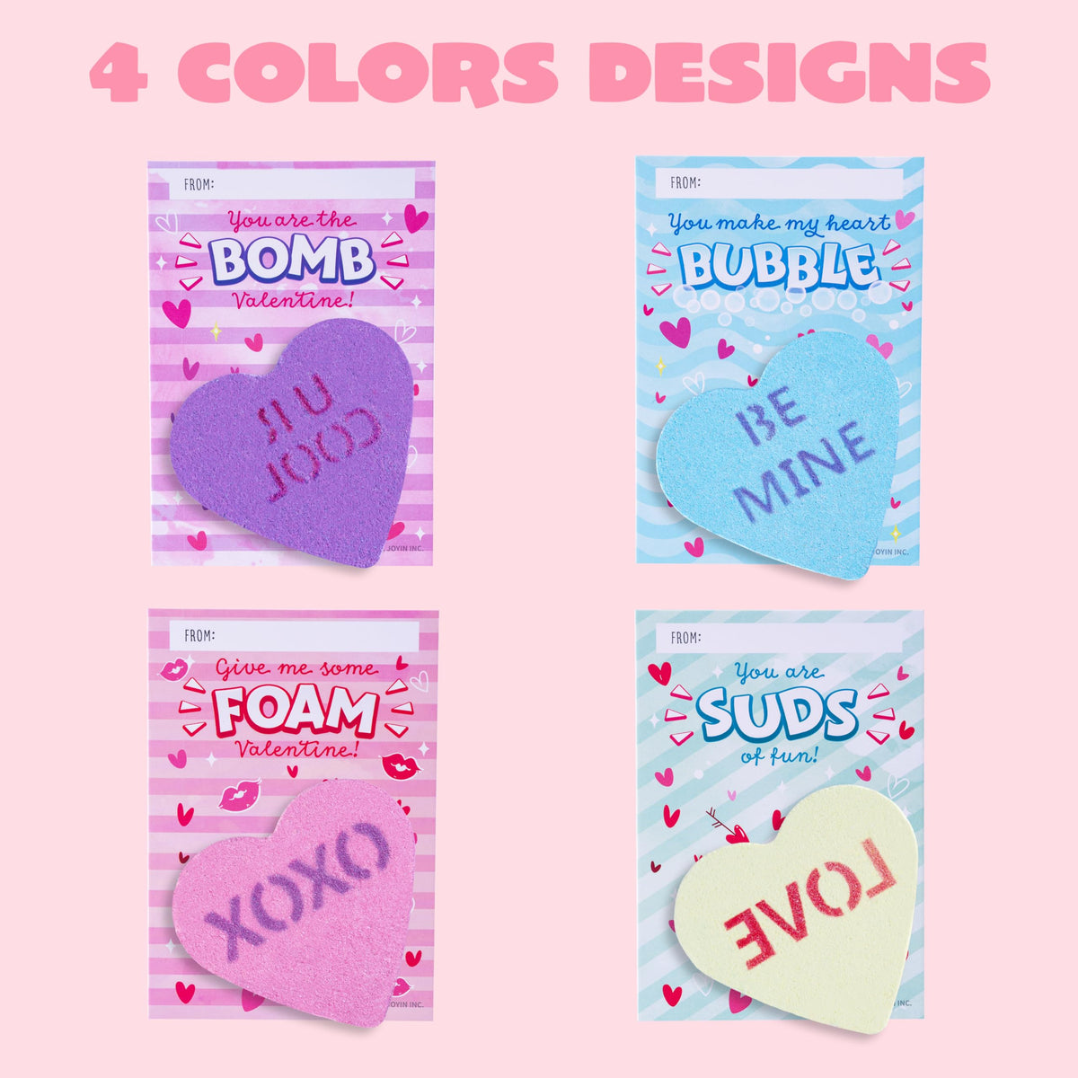 Valentine’s Day Heart Shape Soap - 12 Packs Heart Soap Bath Bomb with Cards
