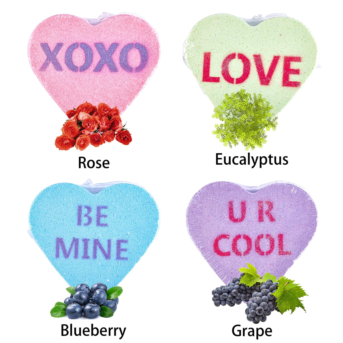 Valentine’s Day Heart Shape Soap - 12 Packs Heart Soap Bath Bomb with Cards