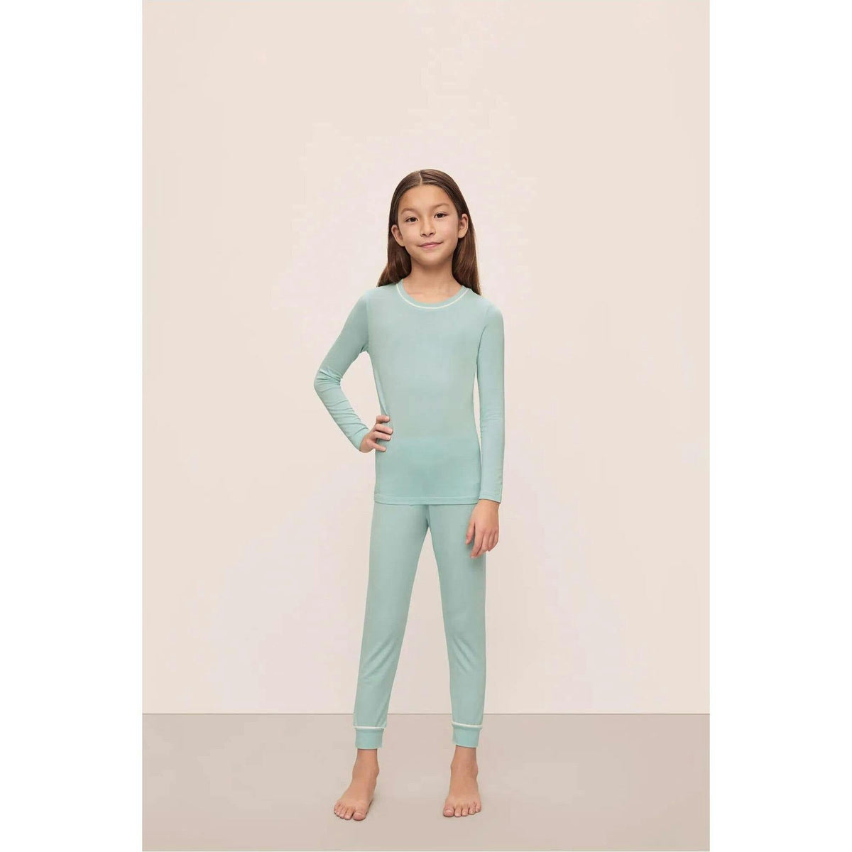 Kids TENCEL Modal Unisex Long PJ Set, Blue