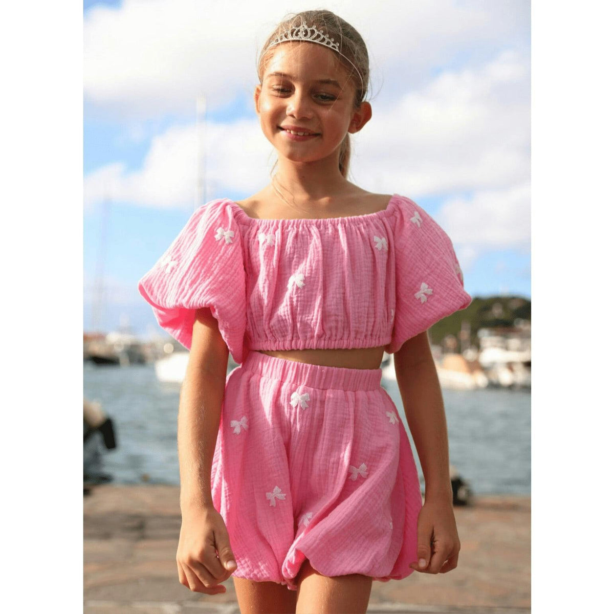 Pink Hailey Bow Bubble Set