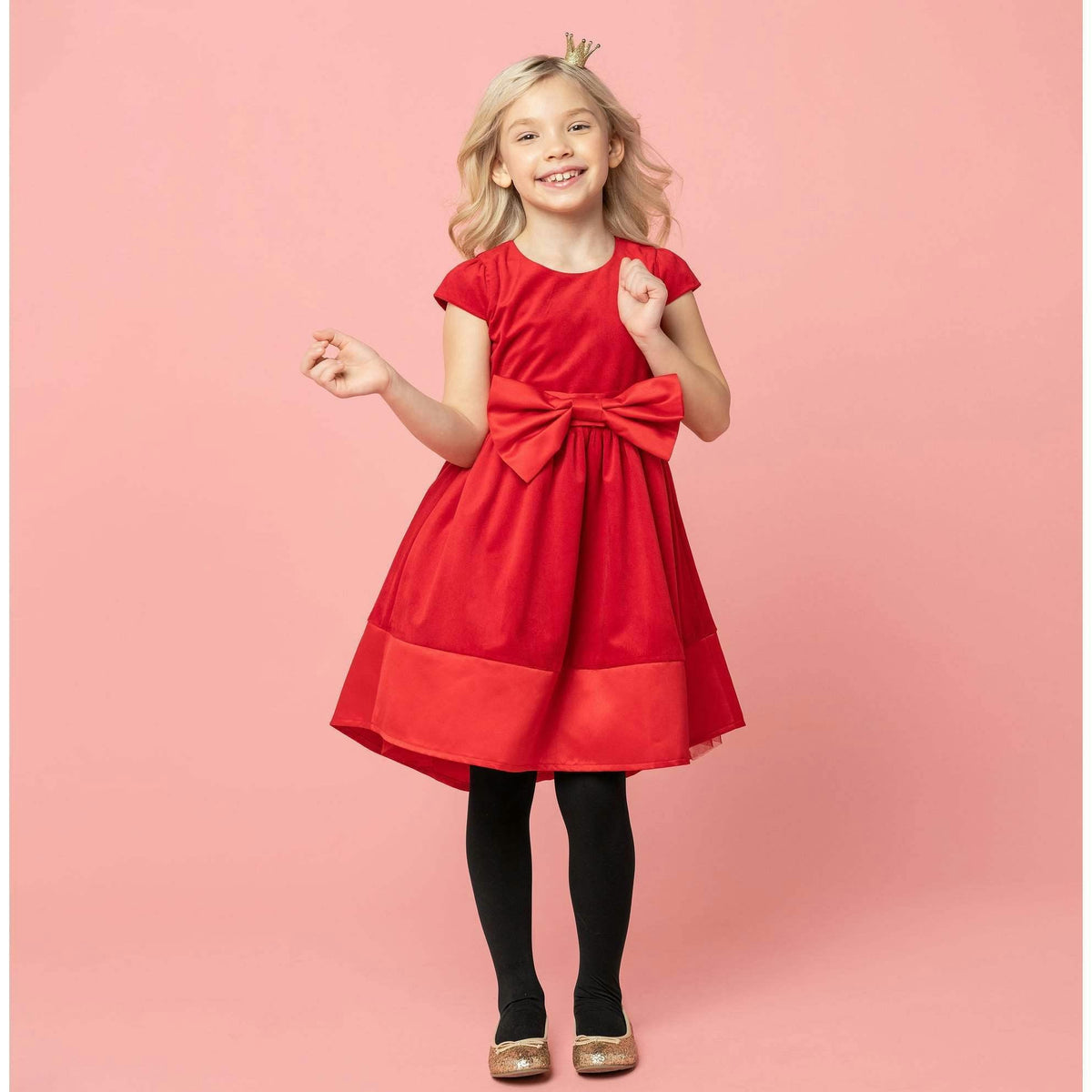 Florence Velvet & Satin Bow Party Dress