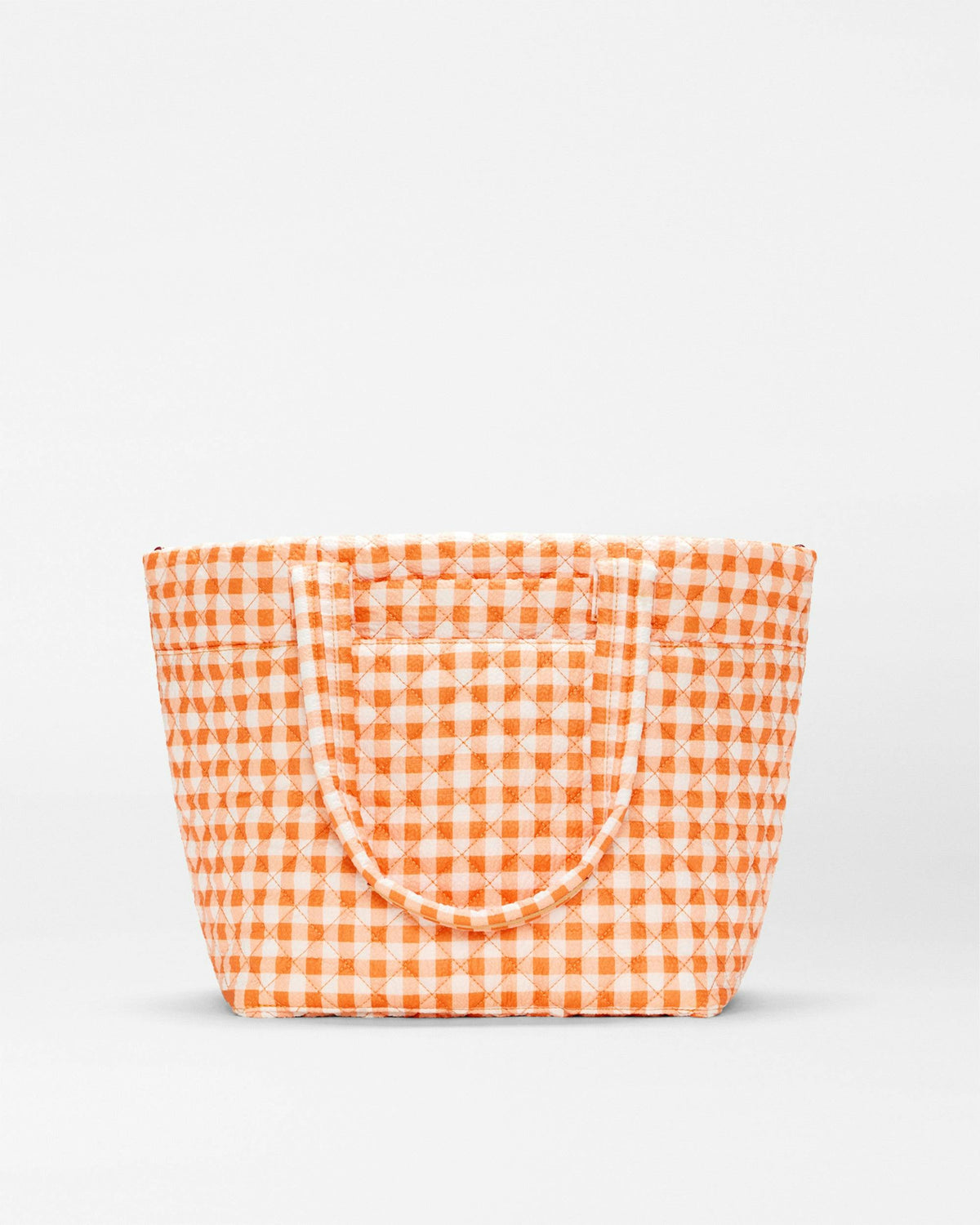 Sunset Orange Gingham Medium Metro Tote Deluxe