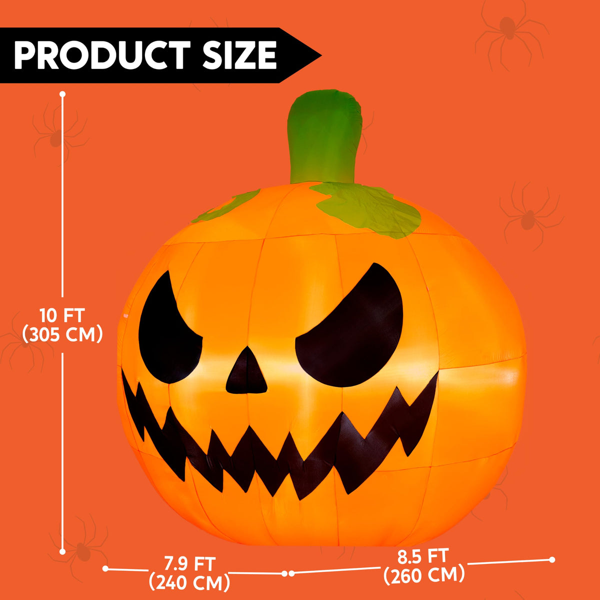 JOYIN 10FT Giant Inflatable Halloween Pumpkin with Built-in LED Lights