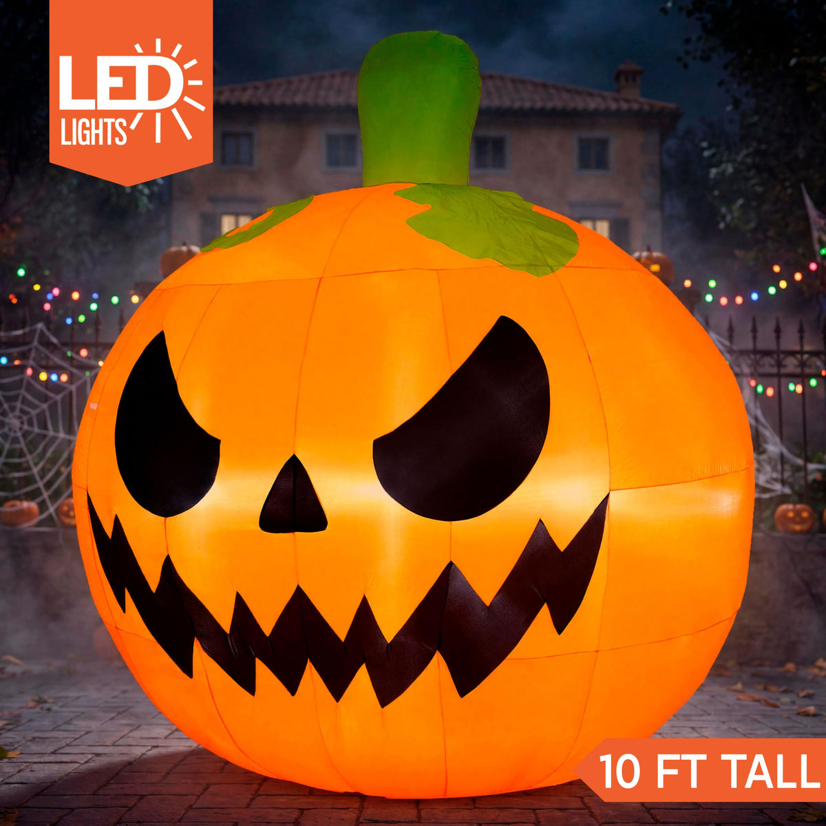JOYIN 10FT Giant Inflatable Halloween Pumpkin with Built-in LED Lights