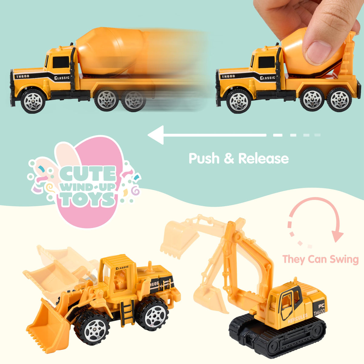 JOYIN 24 Pcs Prefilled Easter Eggs with Vehicle Toys