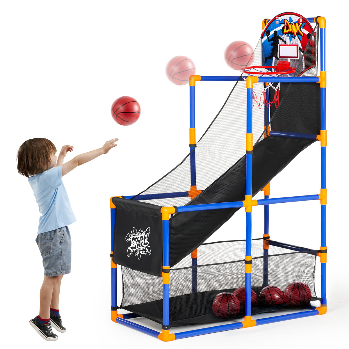 JOYIN Arcade Basketball Game Set with 4 Balls for Kids