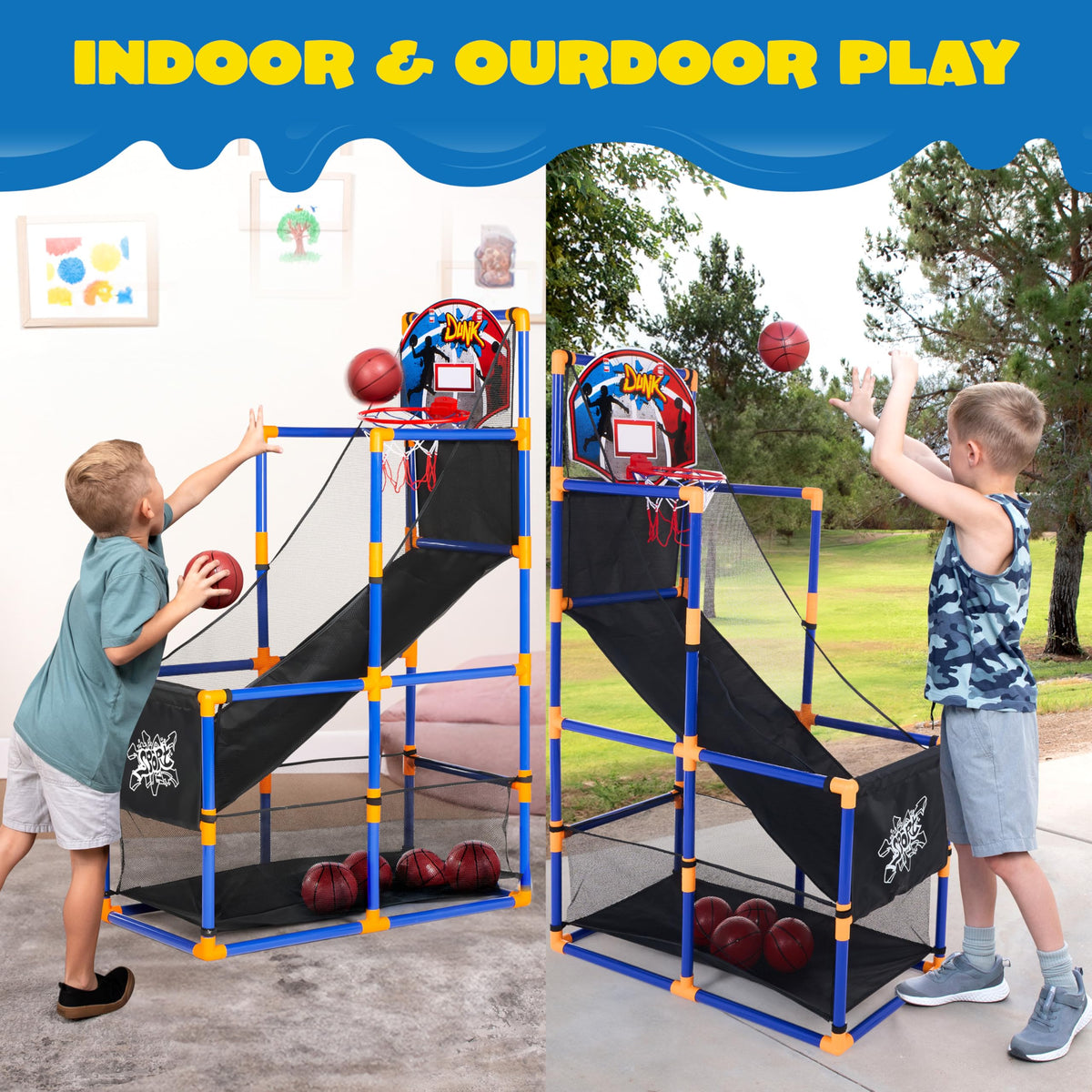 JOYIN Arcade Basketball Game Set with 4 Balls for Kids