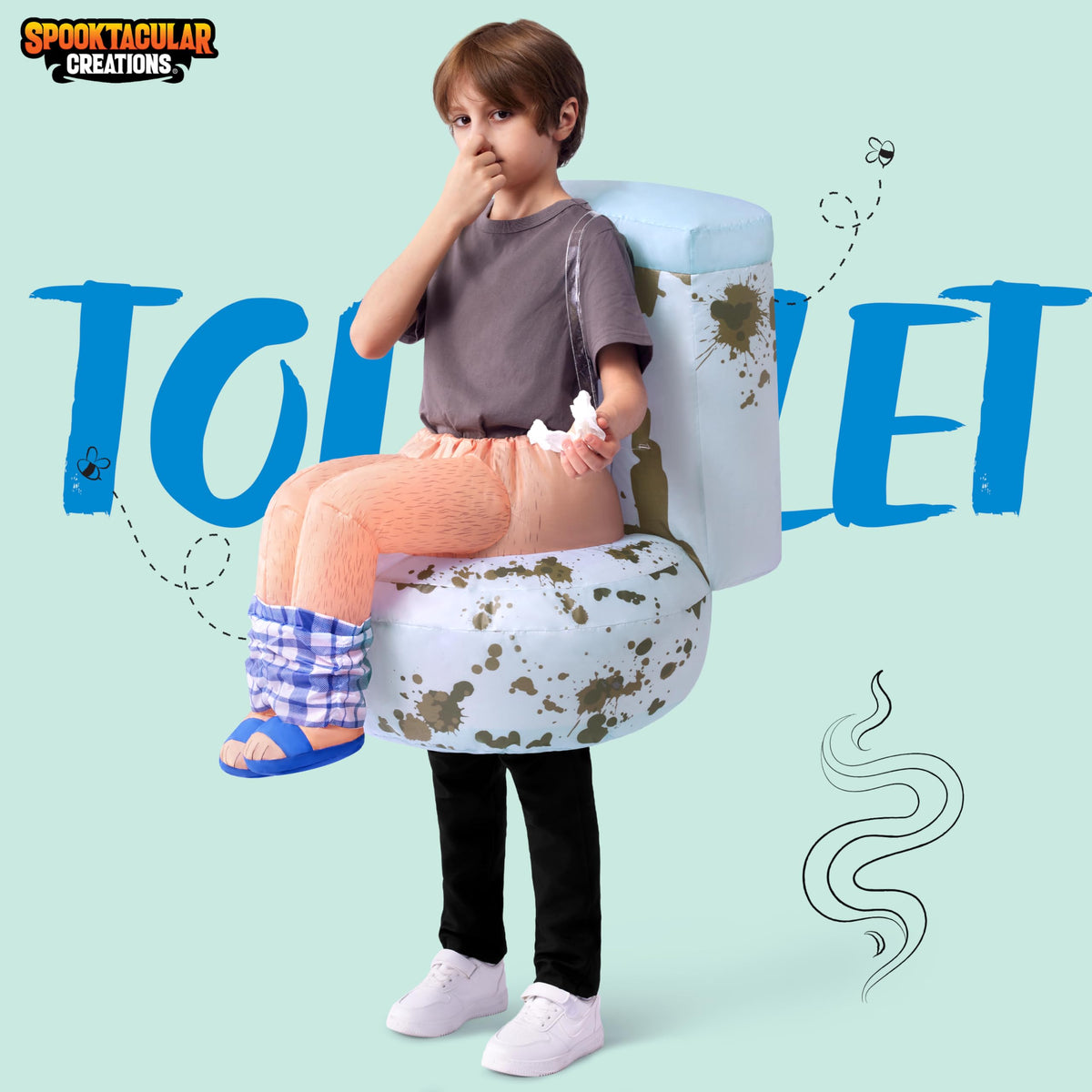 JOYIN Kids Funny Sitting Toilet Inflatable Halloween Costume