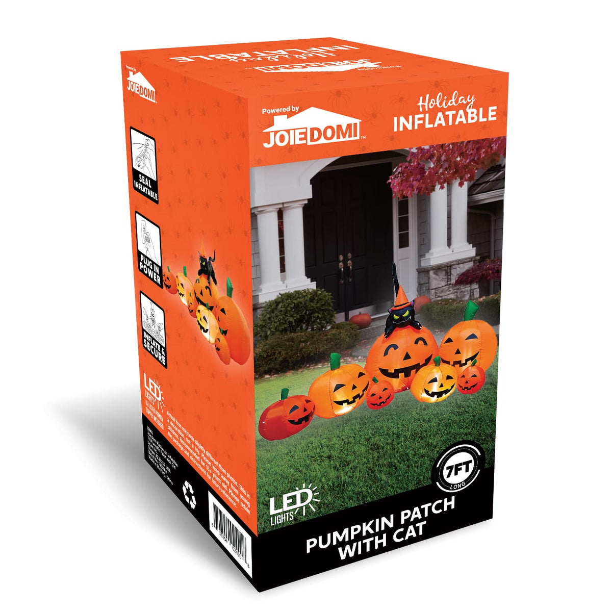 Joiedomi 7 FT Halloween Inflatable Pumpkin & Witch Cat - LED Outdoor Decor