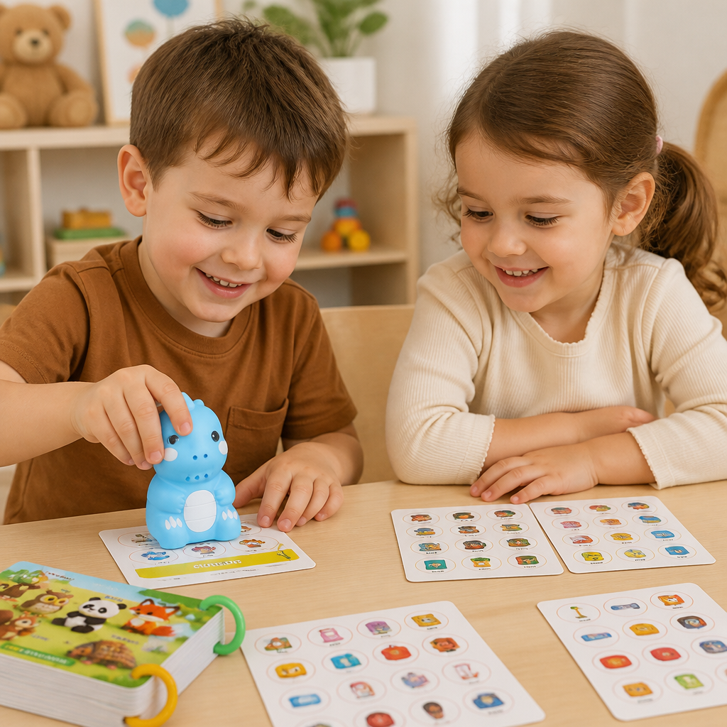 Interactive Dinosaur Talking Flash Cards & Stickers β Montessori Phonics & Sight Words Learning Set