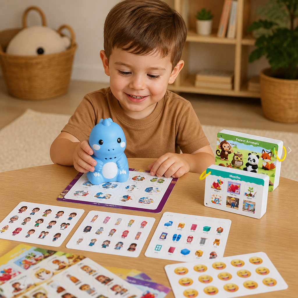Interactive Dinosaur Talking Flash Cards & Stickers β Montessori Phonics & Sight Words Learning Set