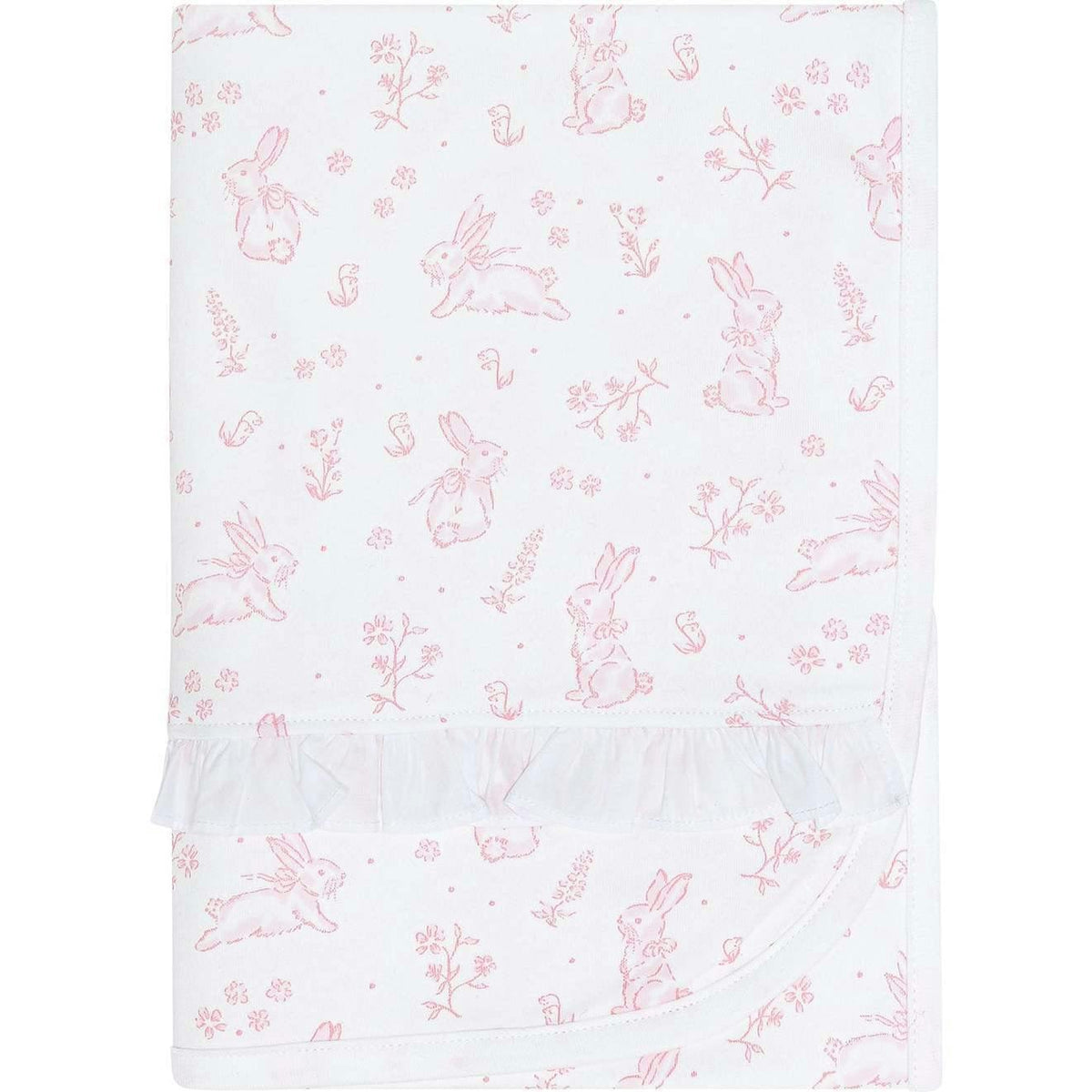 Pink Bunny Toile Blanket