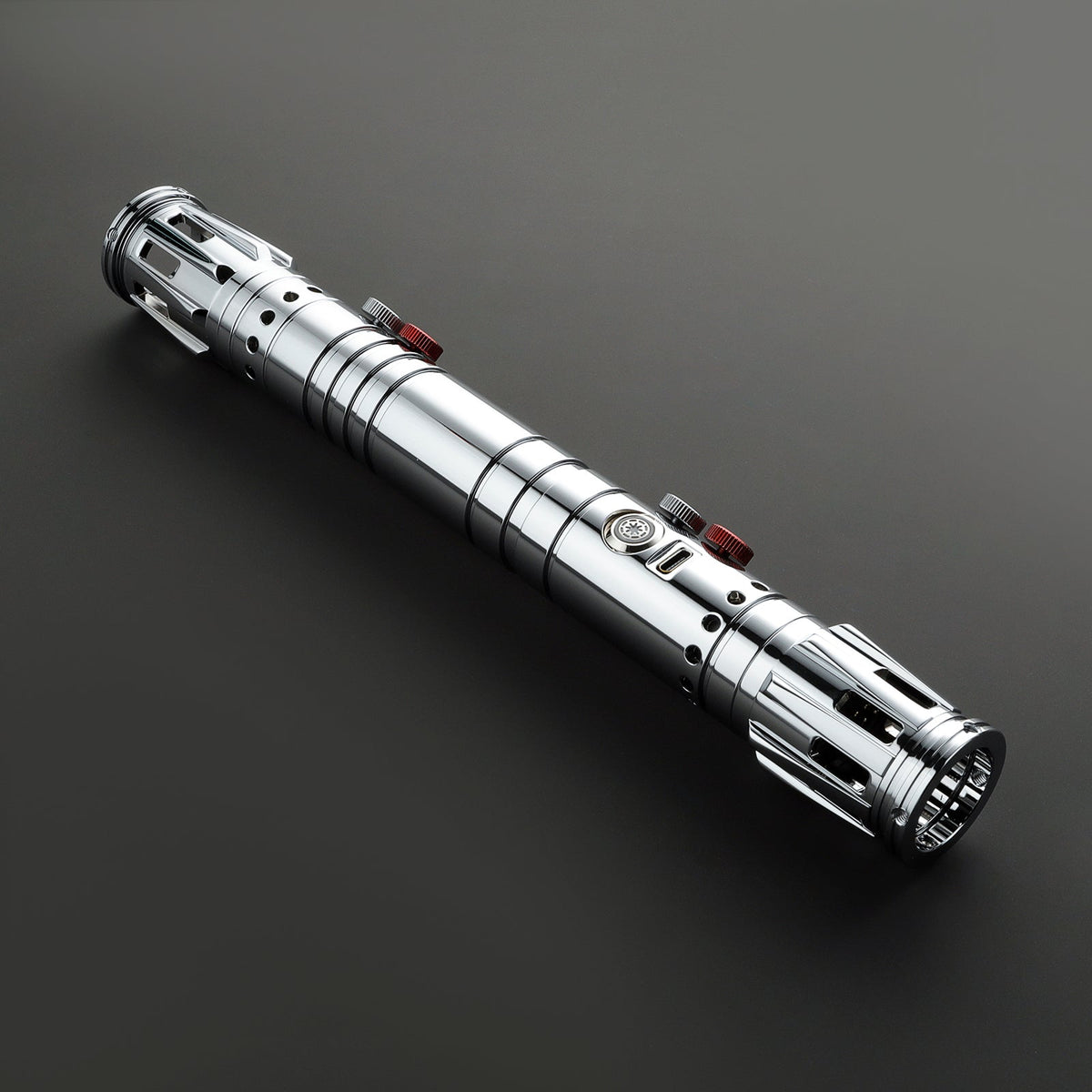 Darth Maul Inspired Double-Bladed Lightsaber – Silver Hilt with Purple Blades