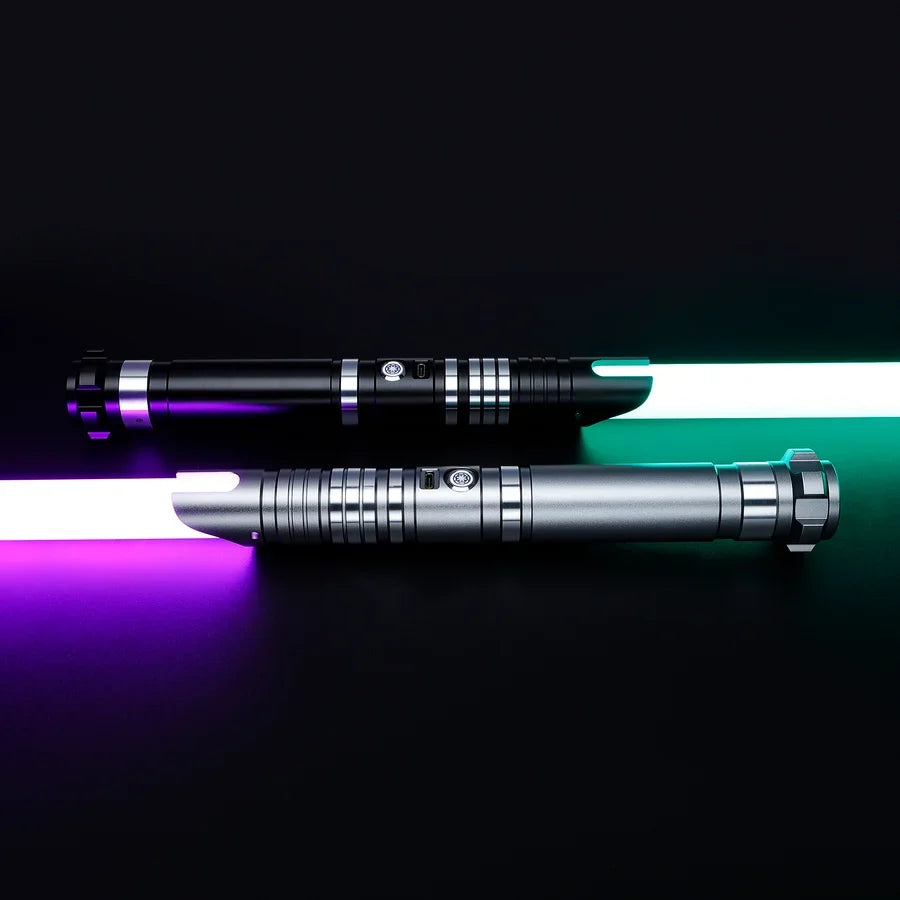 Liberator Double-Bladed Lightsaber – Black & Silver Staff