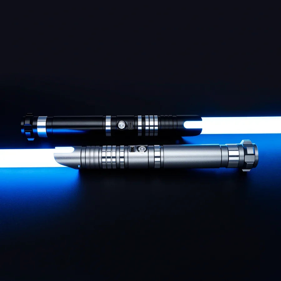 Liberator Double-Bladed Lightsaber – Black & Silver Staff