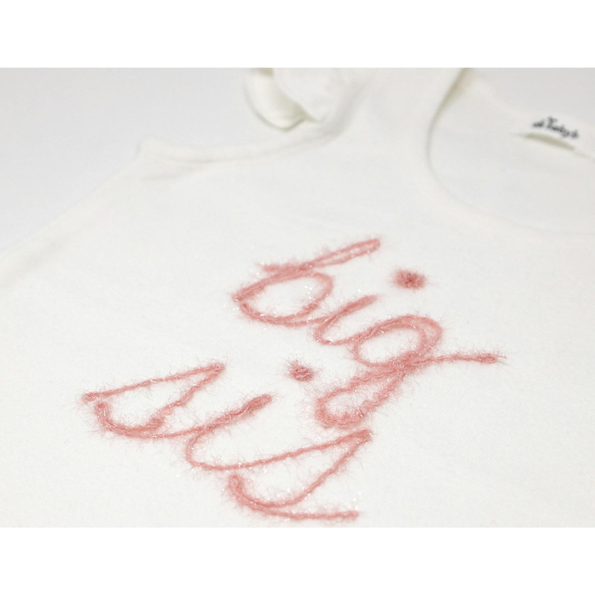 "big sis" Embroidered Cotton Baby Rib Full Sleeve Tank