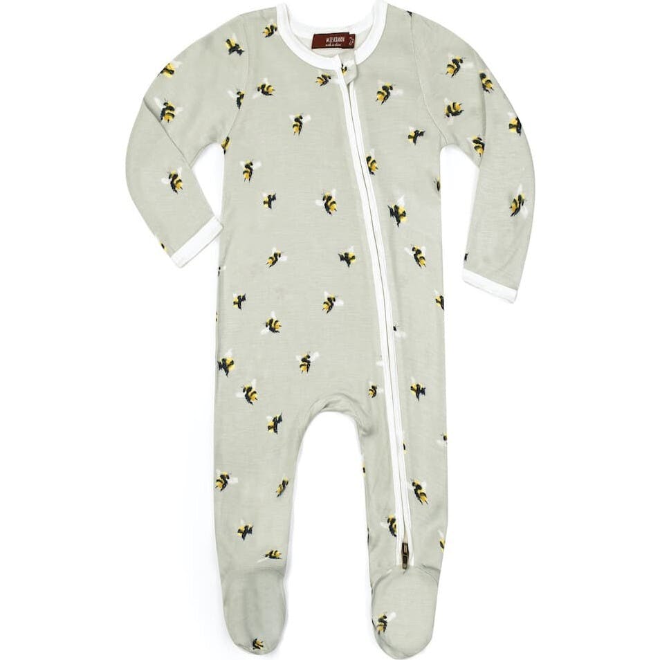 Bumblebee Bamboo Zipper Footed Romper