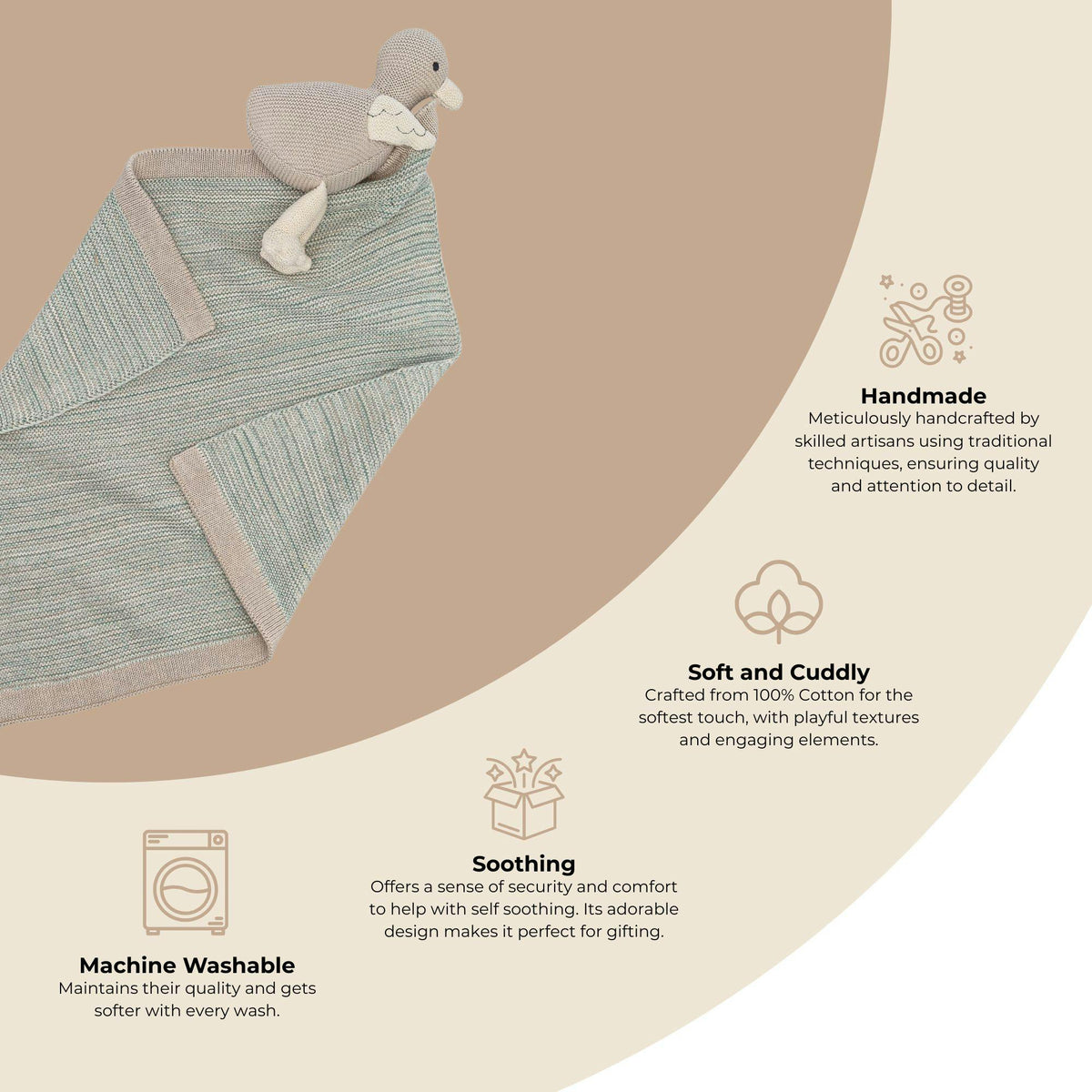 Charlie Farmhouse Knitted Lovey Blanket (Georgie the Goose)