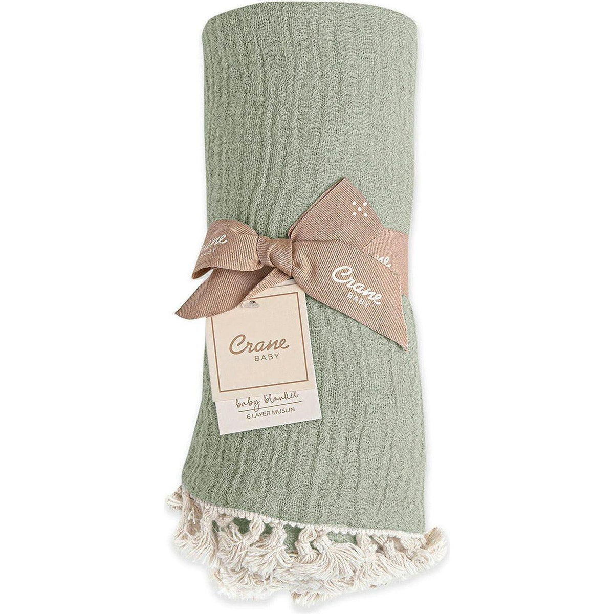 6-Layer Muslin Cotton Baby Blanket (Green Fern)