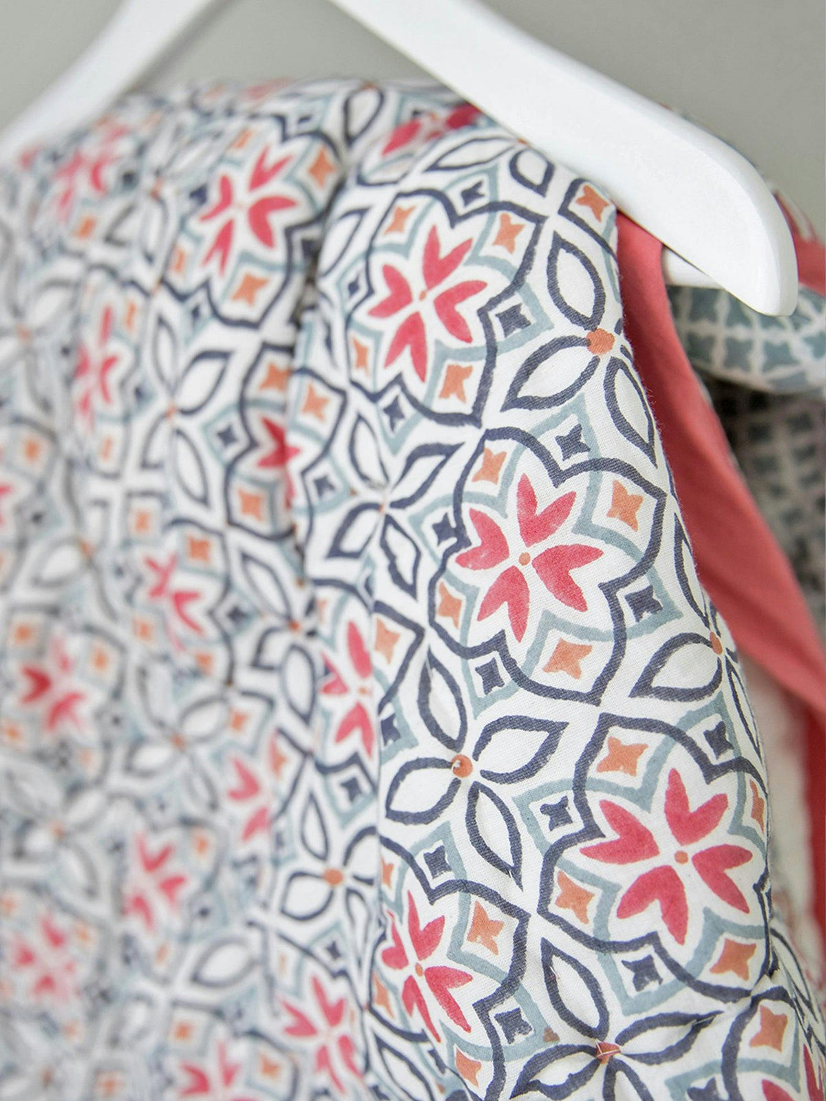 Block-Printed Cotton Crib Quilt