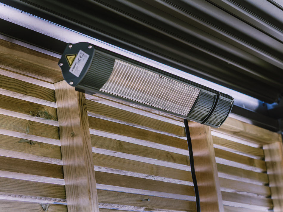 Electric Infrared Patio Heater 1500W, Wall & Pergola Mounted Outdoor Heater with Remote, IPX5 Waterproof, Instant Heat for Pergola, Porch, Gazebo