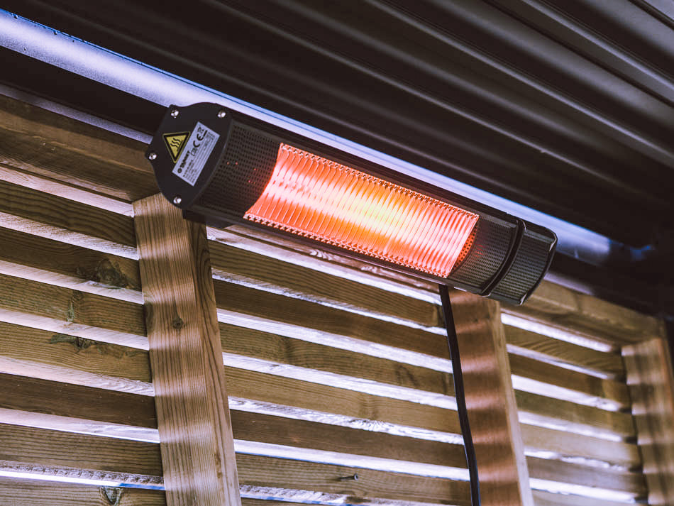 Electric Infrared Patio Heater 1500W, Wall & Pergola Mounted Outdoor Heater with Remote, IPX5 Waterproof, Instant Heat for Pergola, Porch, Gazebo