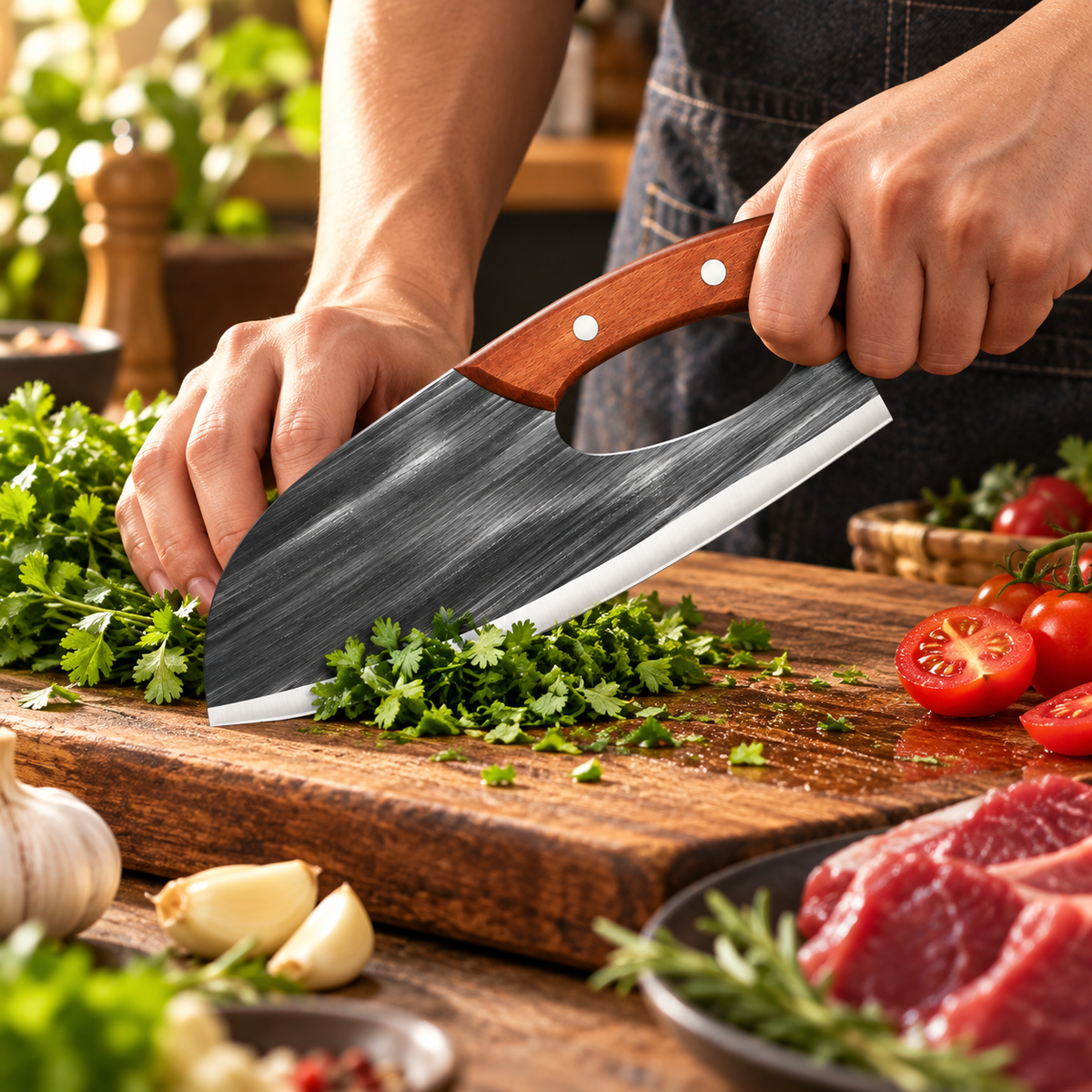 Precision Forged Kitchen Knife All Purpose Ergonomic Handle