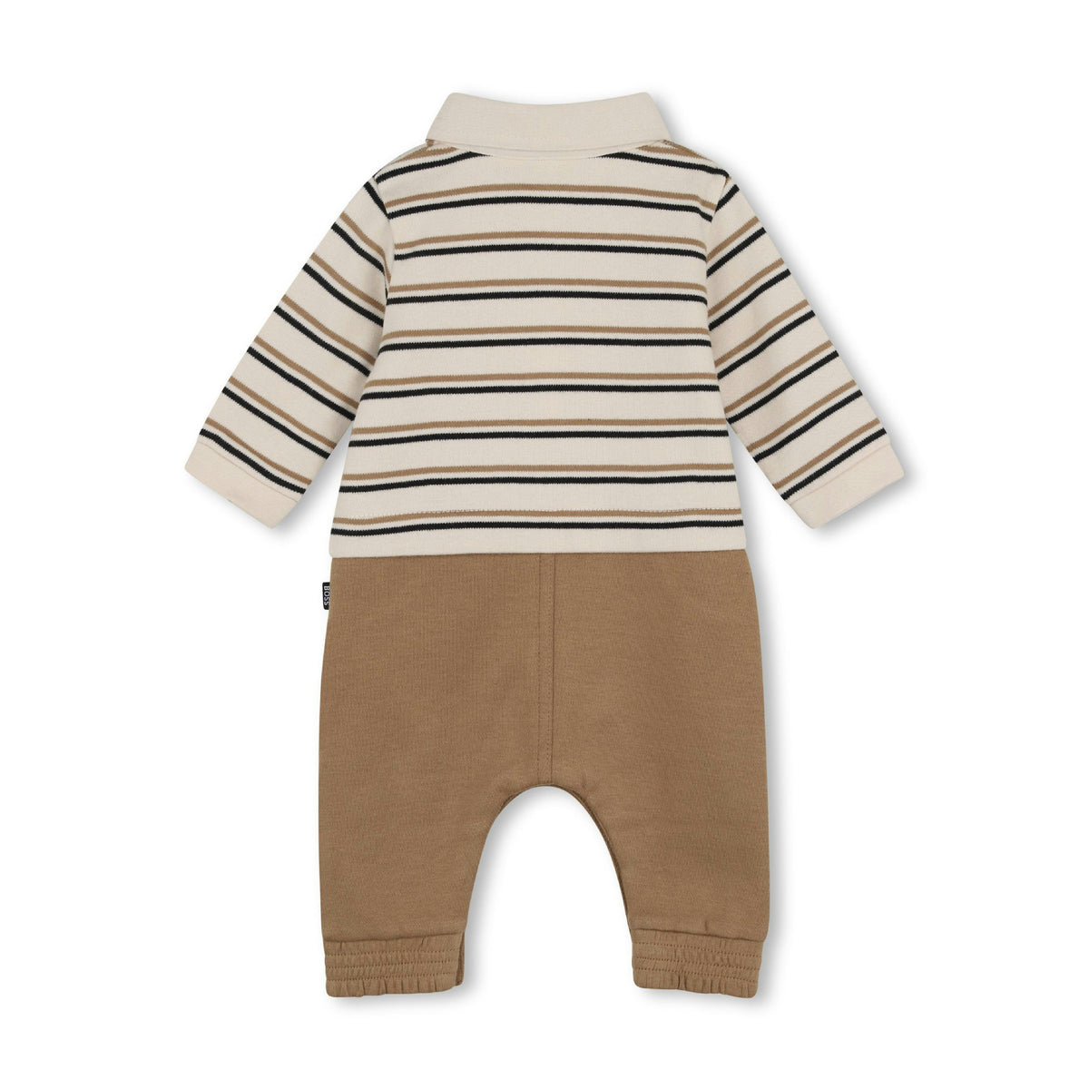 Beige Logo Baby One-Piece Set