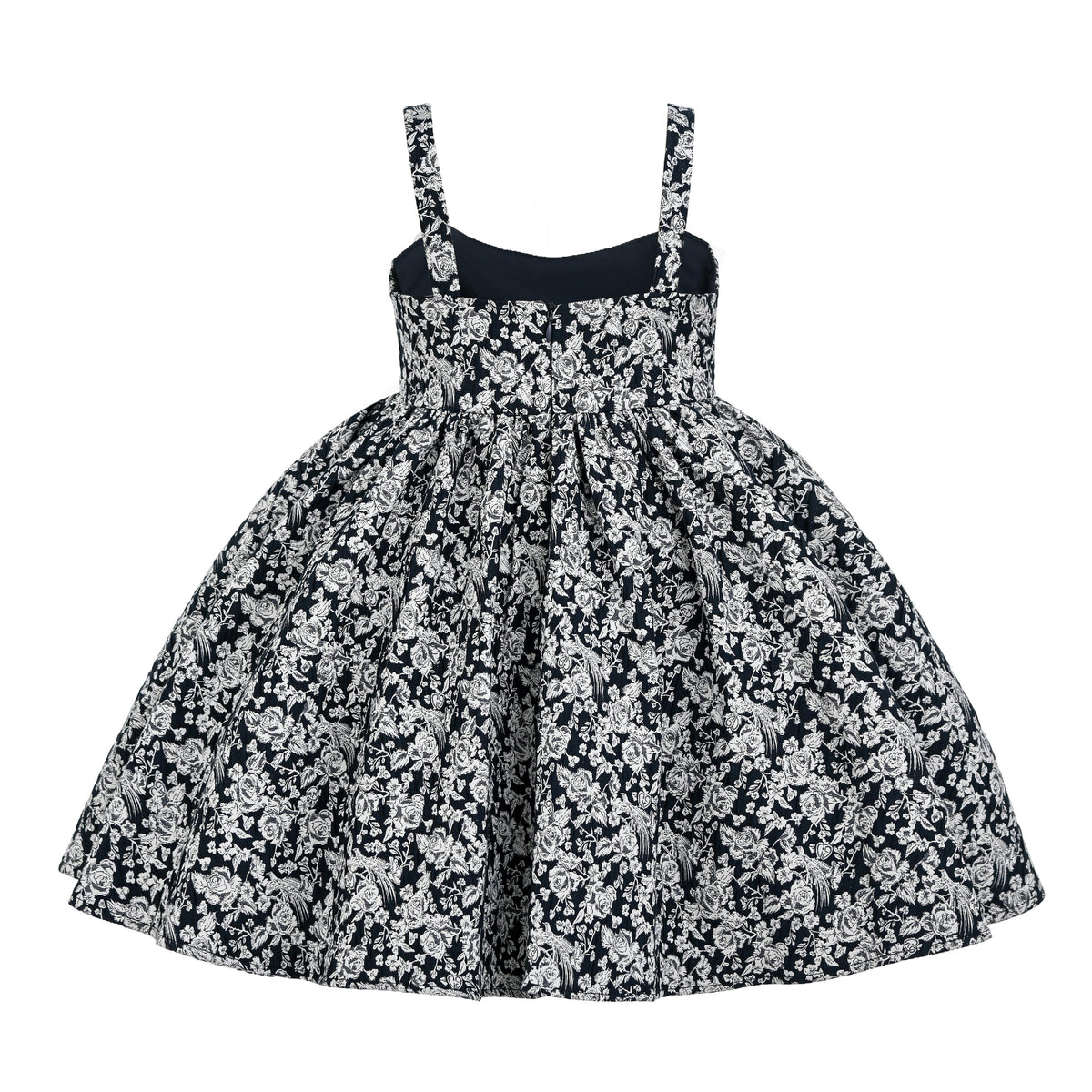 Blue Danica Floral Bow-Front Dress