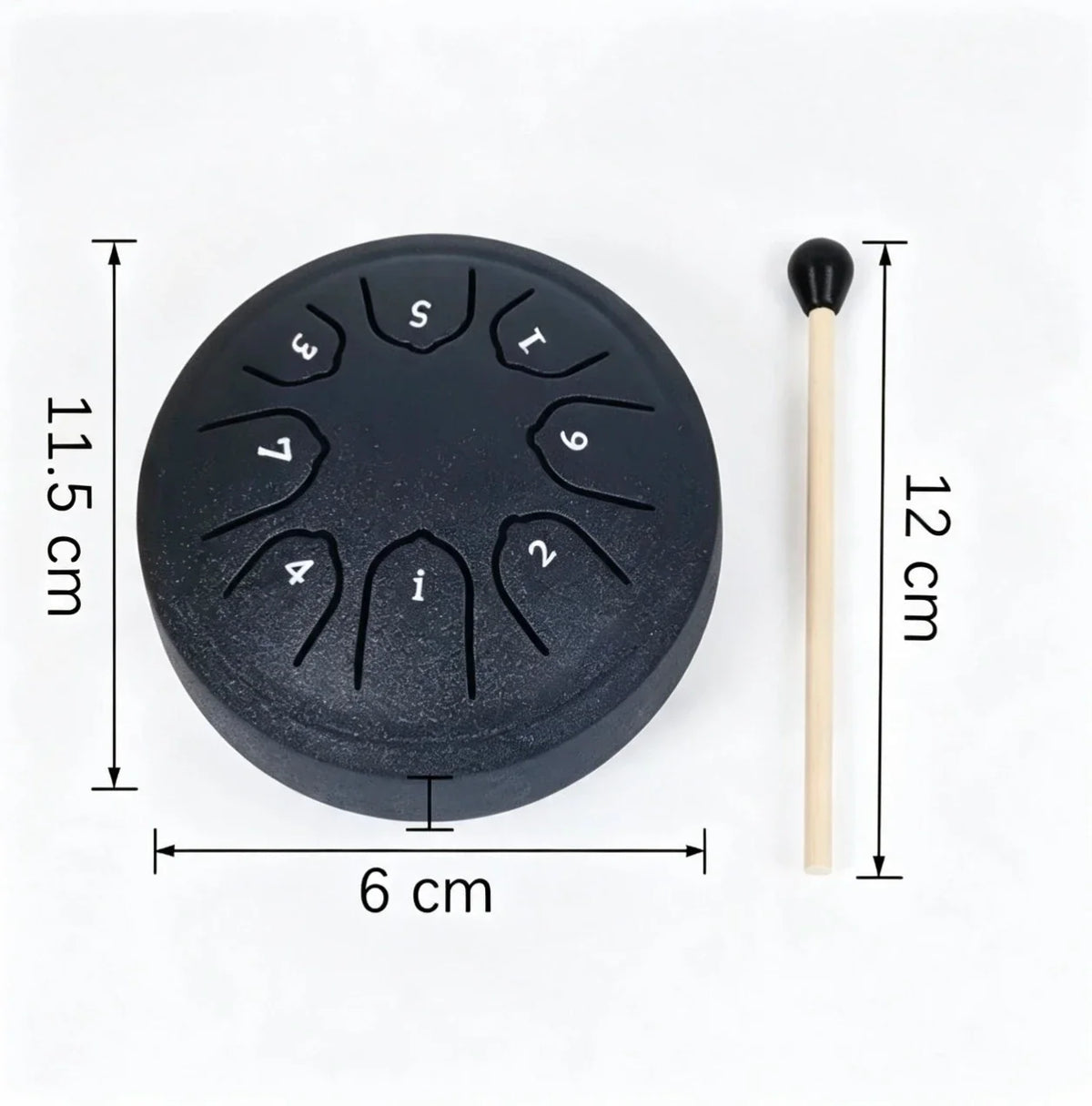 8-Note Steel Tongue Drum with Mallet and Songbook - 4.5 Inch Mini Handpan