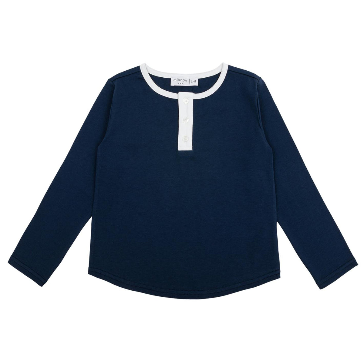 unisex navy long sleeve henley