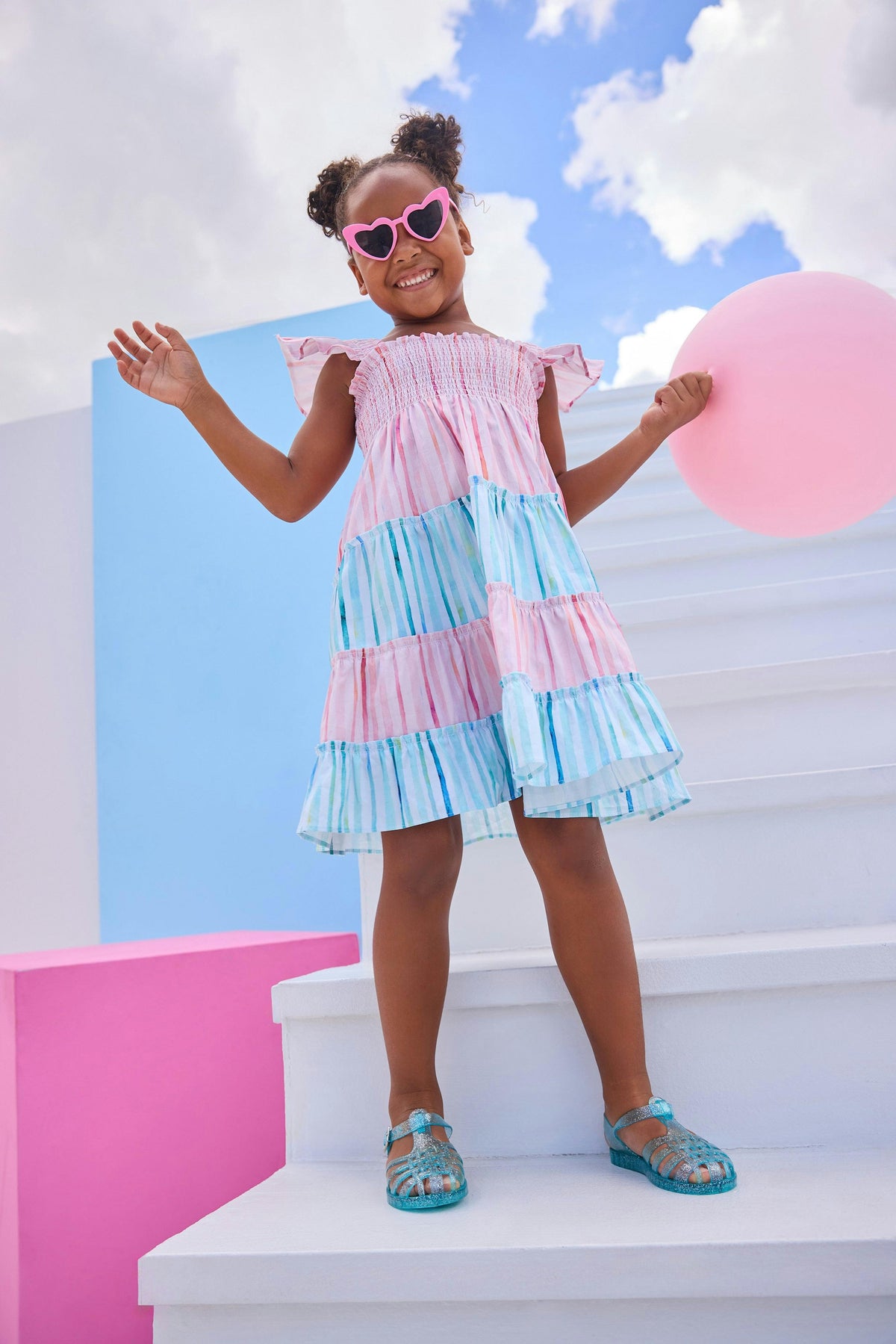 Twirl Dress - Watercolor Multi Stripe