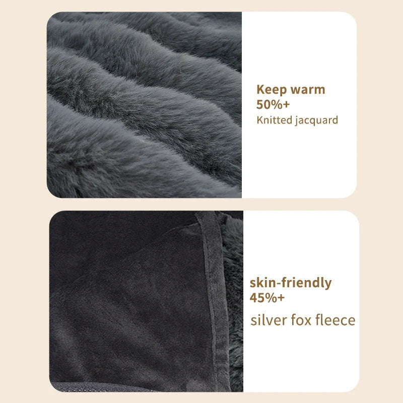 USB Heated Shawl Blanket (Type-C), Double-Layer Flannel Wearable Electric Throw with 3 Heat Settings