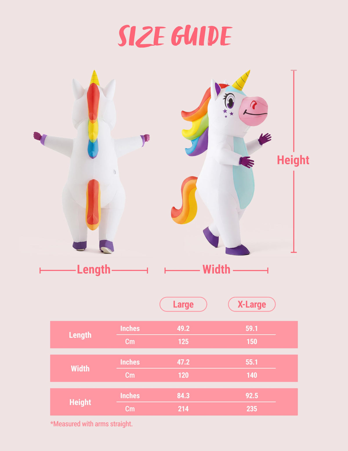 Spooktacular Creations Unicorn Inflatable Costume for Adults