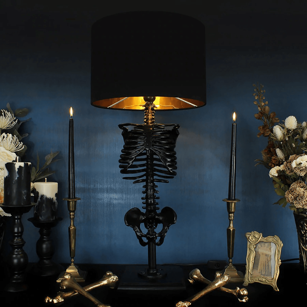 Gothic Skeleton Accent Table Lamp