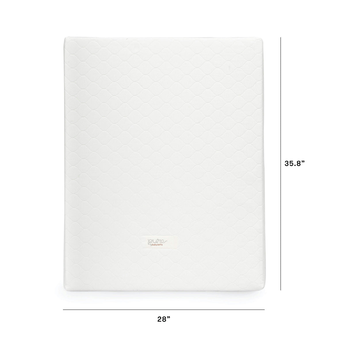 Babyletto Pure Core Midi Crib Mattress w/ Hybrid Quilted Waterproof Cover (Lightweight)