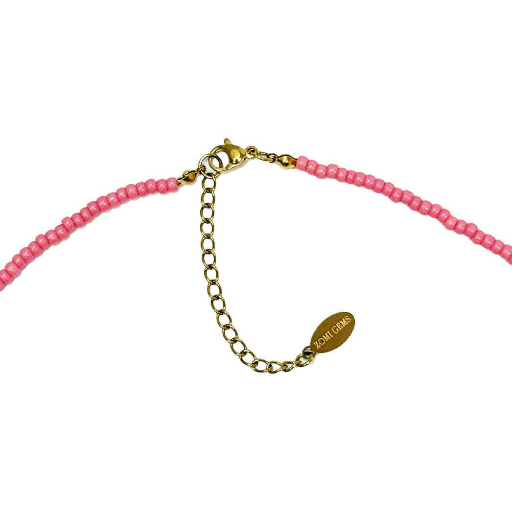 "Dance" Pink Bead Necklace