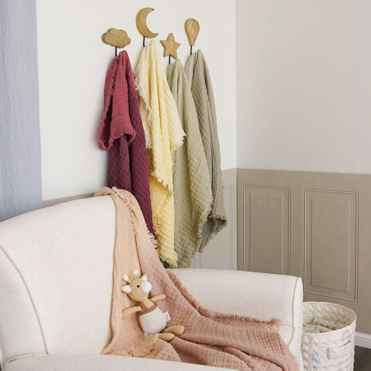 Multi-Layer Sage Green Muslin Cotton Baby Blanket