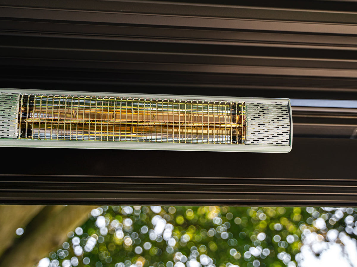 Electric Infrared Patio Heater 1500W, Wall & Pergola Mounted Outdoor Heater with Remote, IPX5 Waterproof, Instant Heat for Pergola, Porch, Gazebo