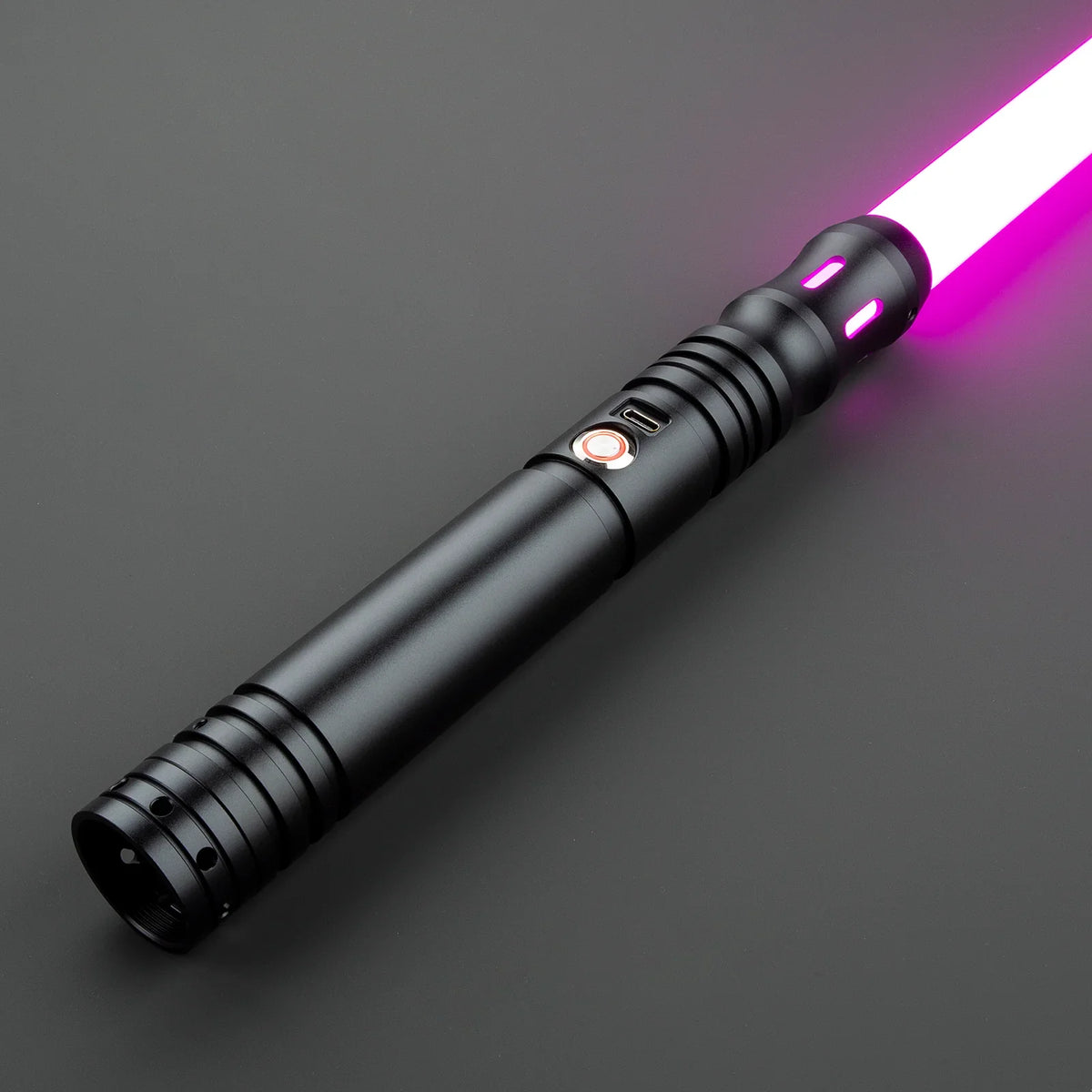 Model Eta Lightsaber – Black Metal Hilt | Custom Dueling Saber