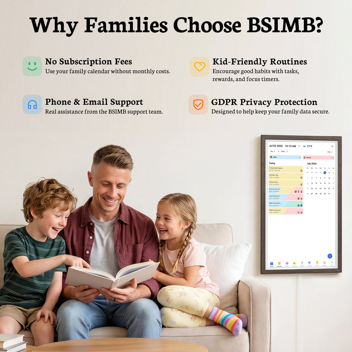 BSIMB 27 Inch Digital Calendar Chore Chart Wall Calendar
