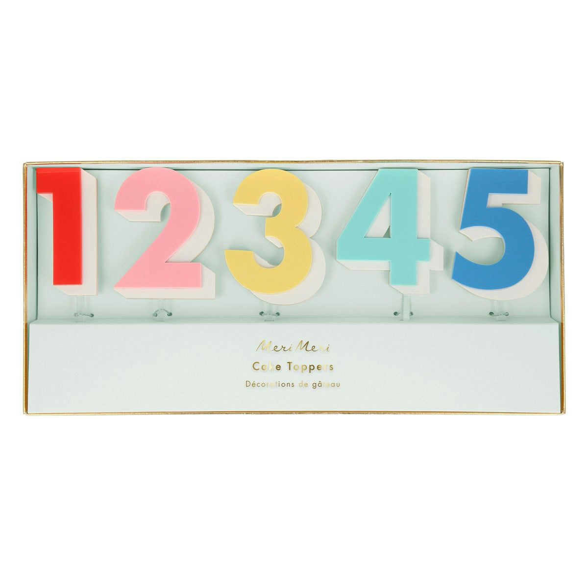 Rainbow Number Acrylic Toppers