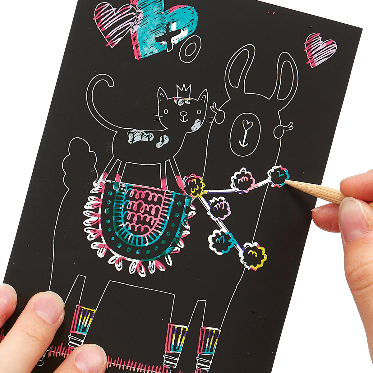 Scratch and Scribble Mini Scratch Art Kit - Funtastic Friends - 6 Cards