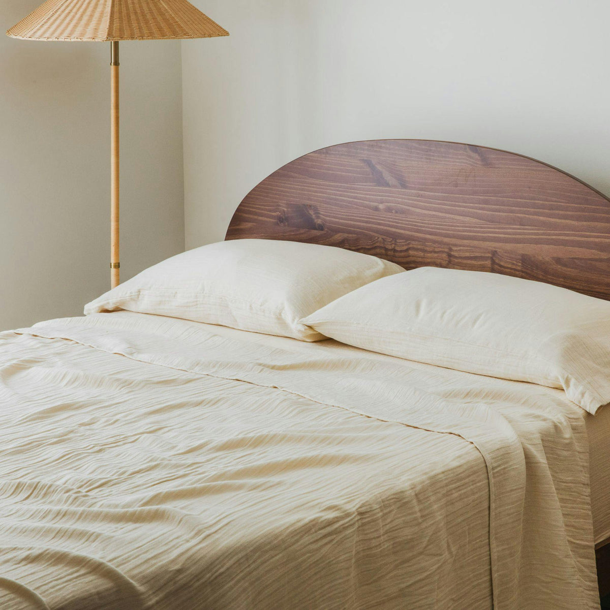Dune Crinkled Comfort Flat Sheet (Sandstone)