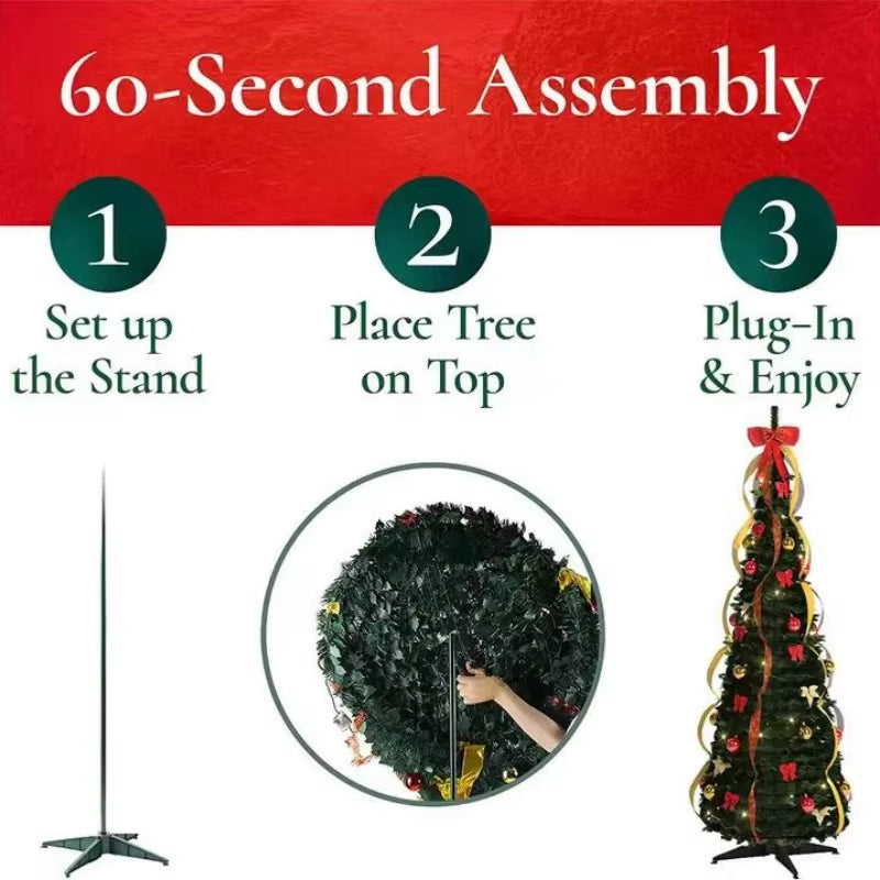 Foldable Pre-Decorated Christmas Tree