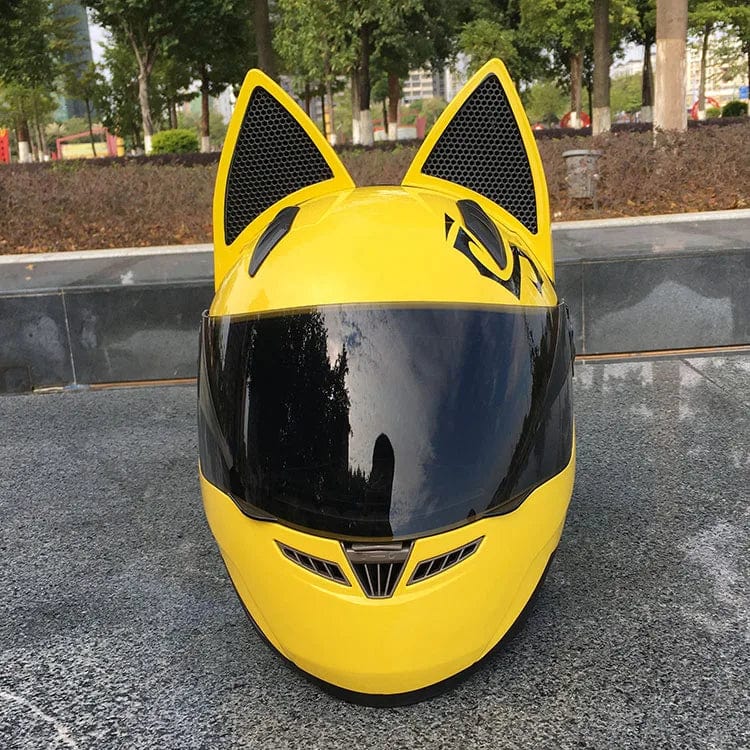 CatEars Full Face Motorcycle Helmet with Detachable Cat Ears Riding Helmet
