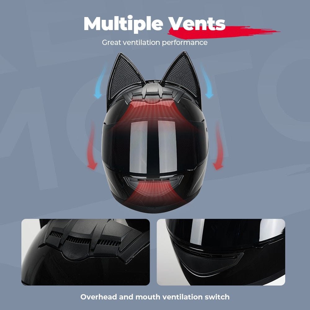 CatEars Detachable Cat-Ear Motorcycle Helmet