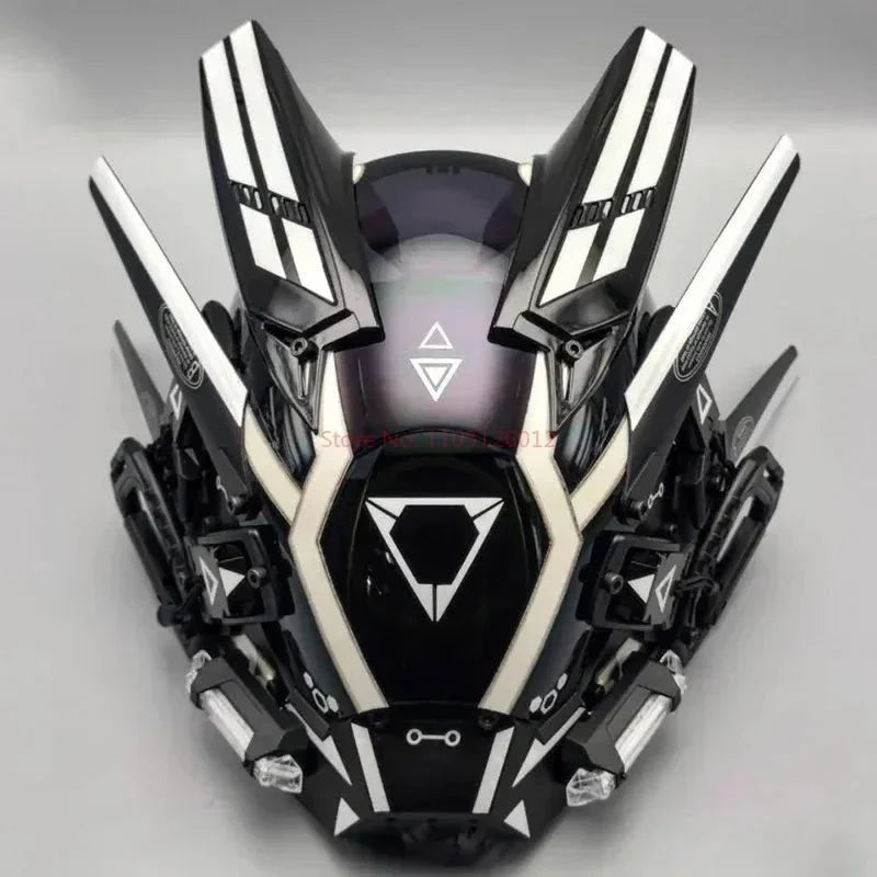 Cyberpunk Helmet Shinobi Mask: Robot Samurai Armor with LED Light