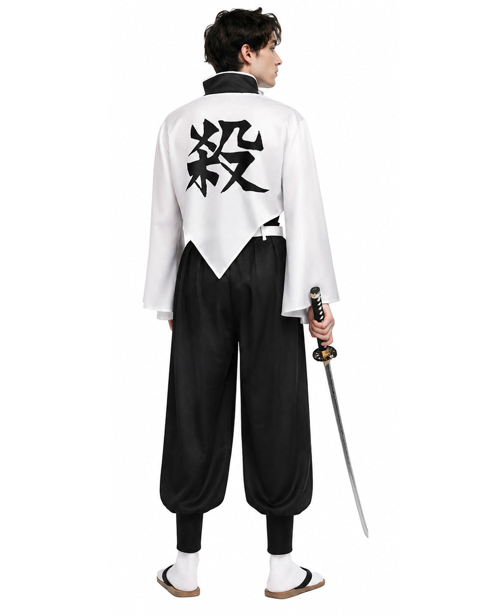 Adult Black and White Warrior Costume Set